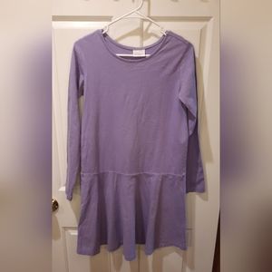 Hanna Andersson Dress Girls 14-16 Lavender Long Sleeve Skater Classic Casual